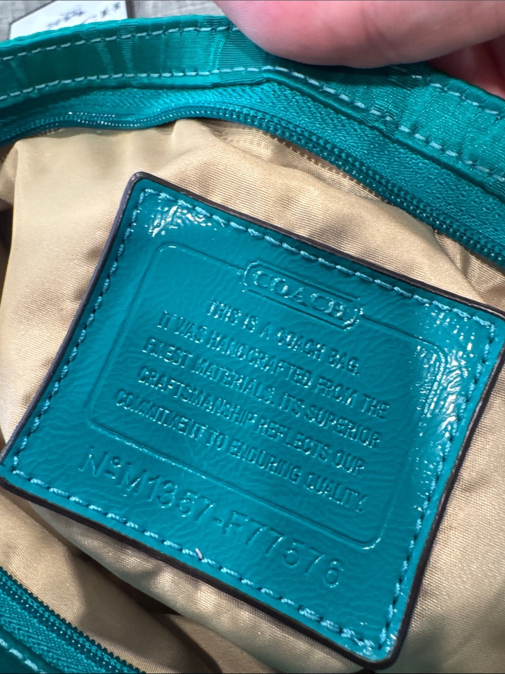 Coach Bag Getaway Green Blue Colorblock  Signature Logo Jacquard Crossbody Bag - Picture 13 of 17